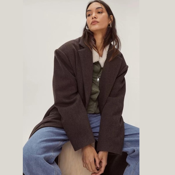 Nasty Gal Longline Wool Look Formal Coat - Picture 3 of 16